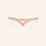 Stunning 0.3 TCW Round Moissanite Stones Curved Wedding Band 4