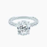 1.0 - 4.0 CT Oval Hidden Halo CVD F/VS2 Diamond Engagement Ring 1