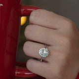 Stunning 1 CT Oval Moissanite Engagement Ring With Halo Design 7