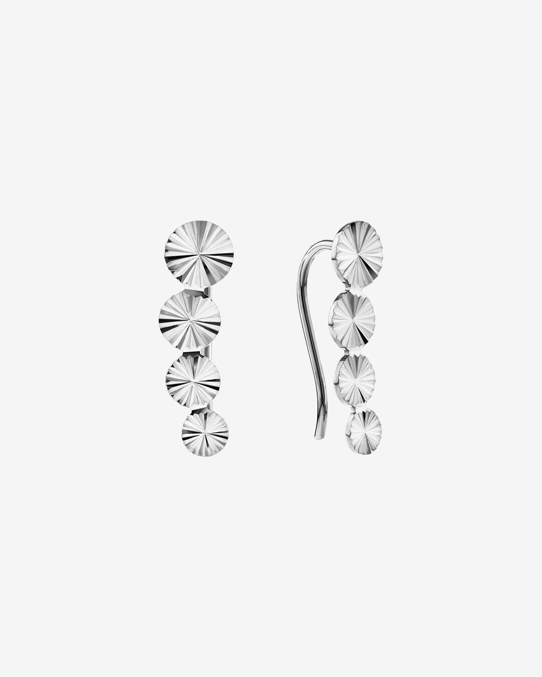 Round Cut Cubic Zirconia in 925 Sterling Silver Earrings 2