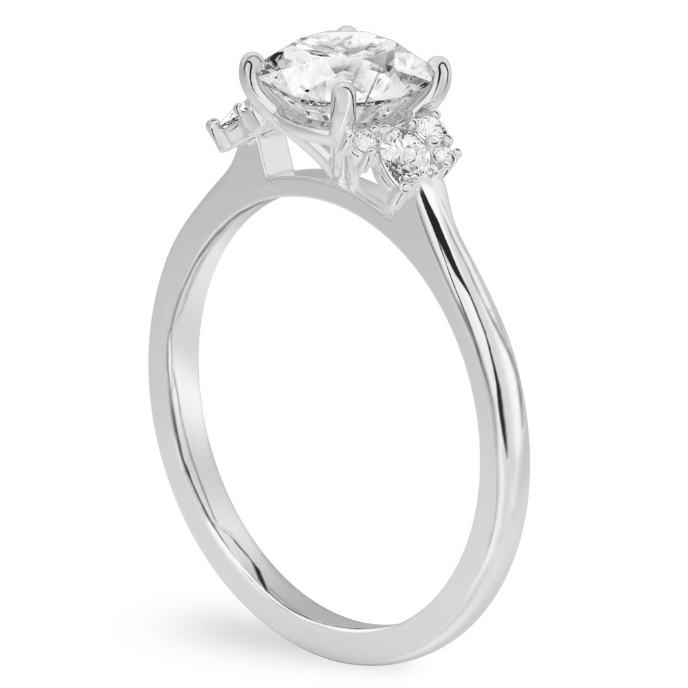 Stunning 0.50-1.50 CT Round Moissanite Engagement Ring With Cluster Design 5