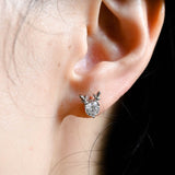 0.70 TCW Round Cut Moissanite Stud Earrings in Gold 8