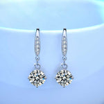 Round Cut Cubic Zirconia in 925 Sterling Silver Earrings 2