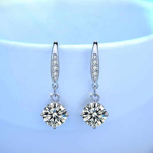 Round Cut Cubic Zirconia in 925 Sterling Silver Earrings 2