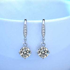 Round Cut Cubic Zirconia in 925 Sterling Silver Earrings