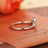 0.2 TCW Pear & Round Cut Moissanite Bridal Wedding Band With Curved Shank 5