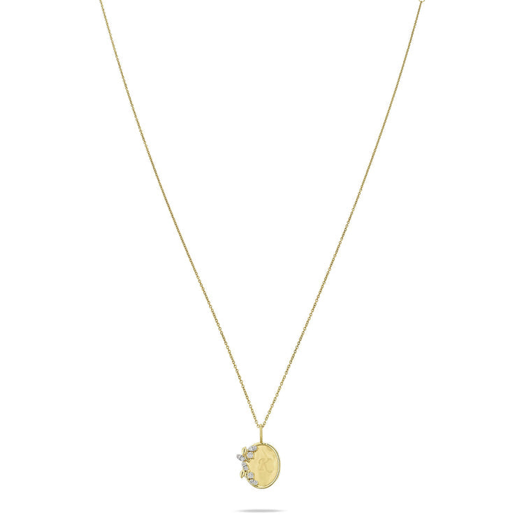 0.20 CT Round & Marquise Moissanite Diamond Secret Garden Medallion Pendant Necklace in Solid Gold 3