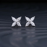 0.30 TCW Marquise Cut Moissanite Stud Earrings in Gold 1