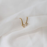 0.20 TCW Heart Cut Lab Grown Hoops Earrings