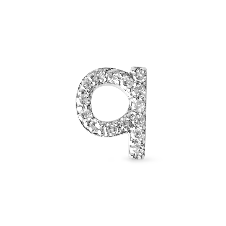0.20 CT Round Moissanite Diamond Initial Asymmetric Necklace in Solid Gold 18