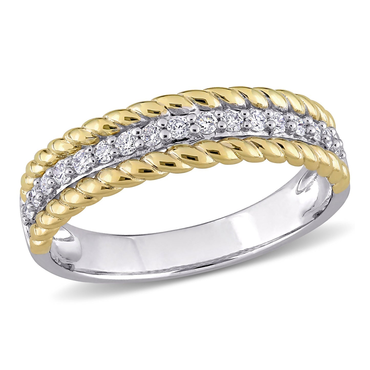 Round Cut Cubic Zirconia in 925 Sterling Silver Wedding Bands 8