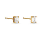 Stunning 2.0 CT Emerald Shape Moissanite Stud Earrings in Gold 3