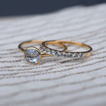 1.32 TCW Round Aquamarine Lab Made Diamond- March Birthstone Wedding Band 8