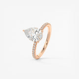 Pear Pave Lab Grown Diamond Engagement Ring