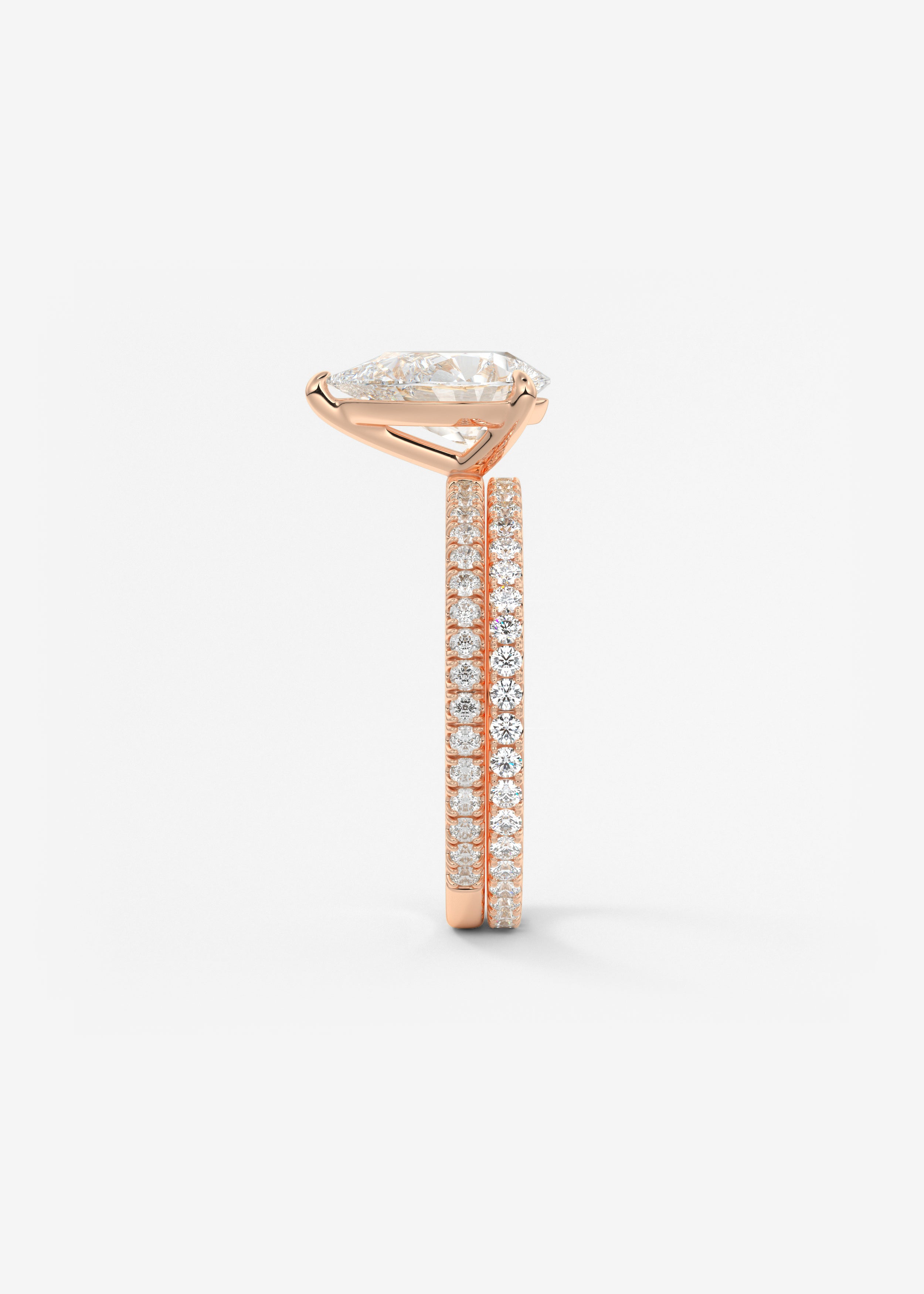 Pear Pave Lab Grown Diamond Engagement Ring