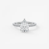 Pear Pave Lab Grown Diamond Engagement Ring