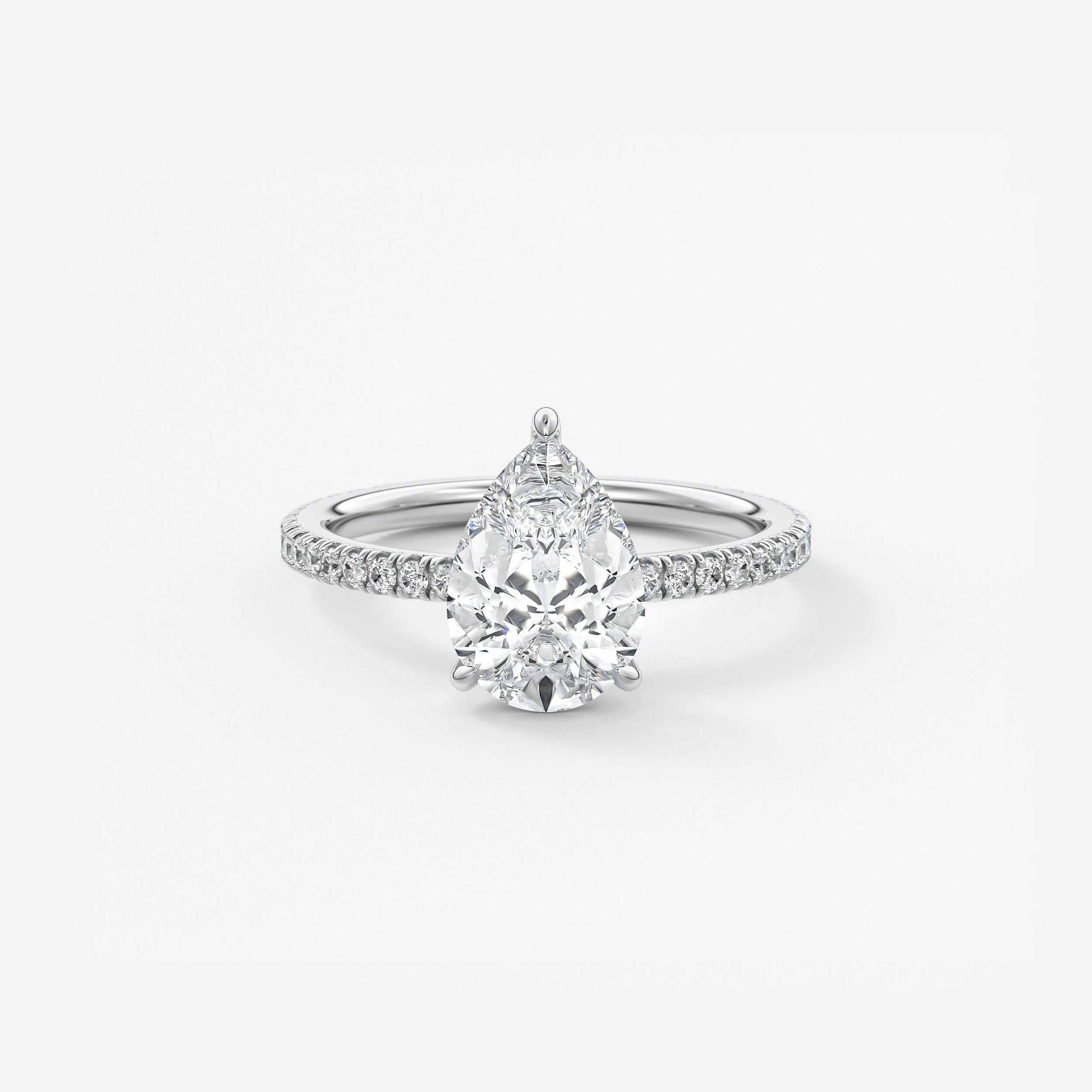 Pear Pave Lab Grown Diamond Engagement Ring