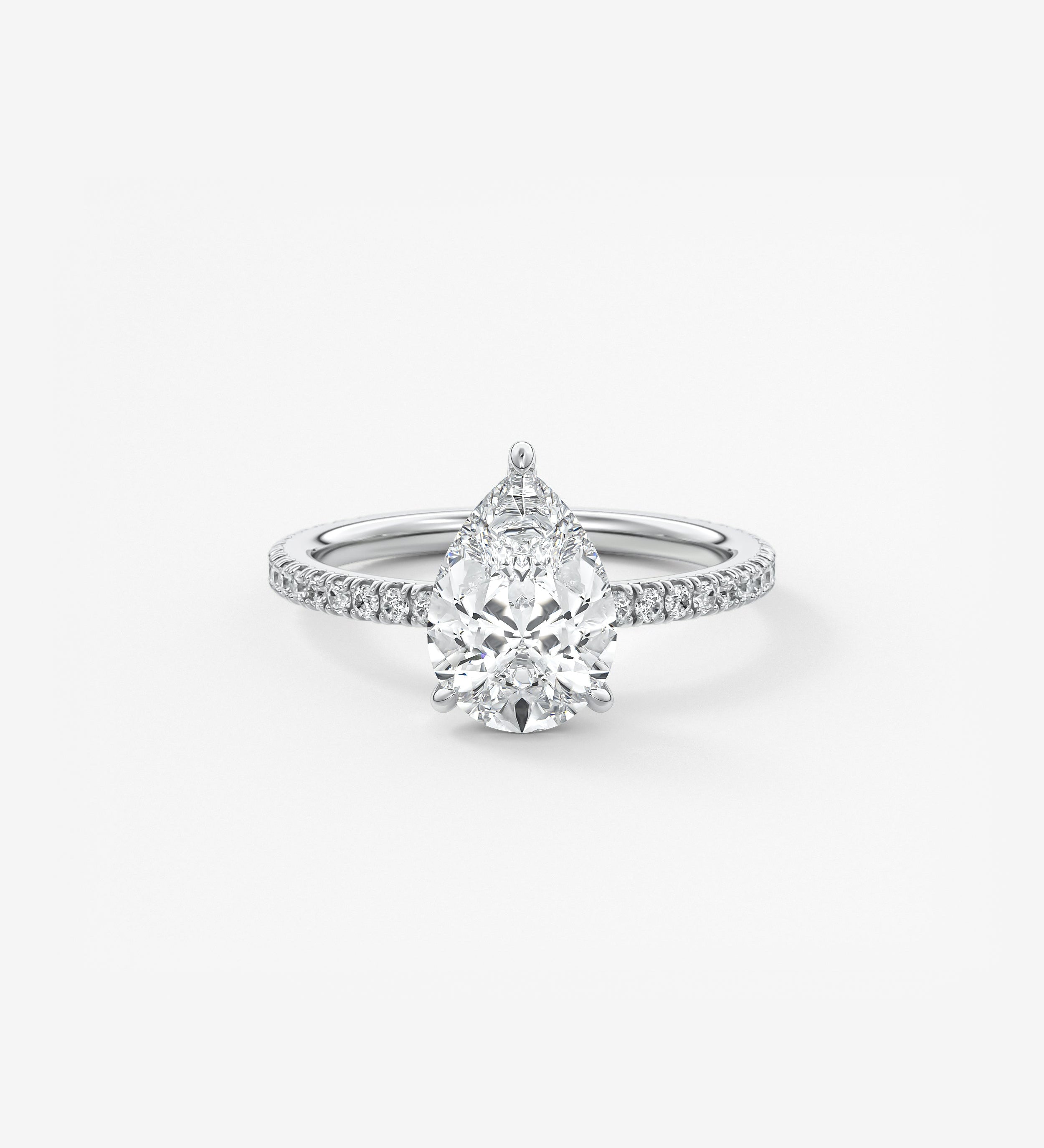 Pear Pave Lab Grown Diamond Engagement Ring
