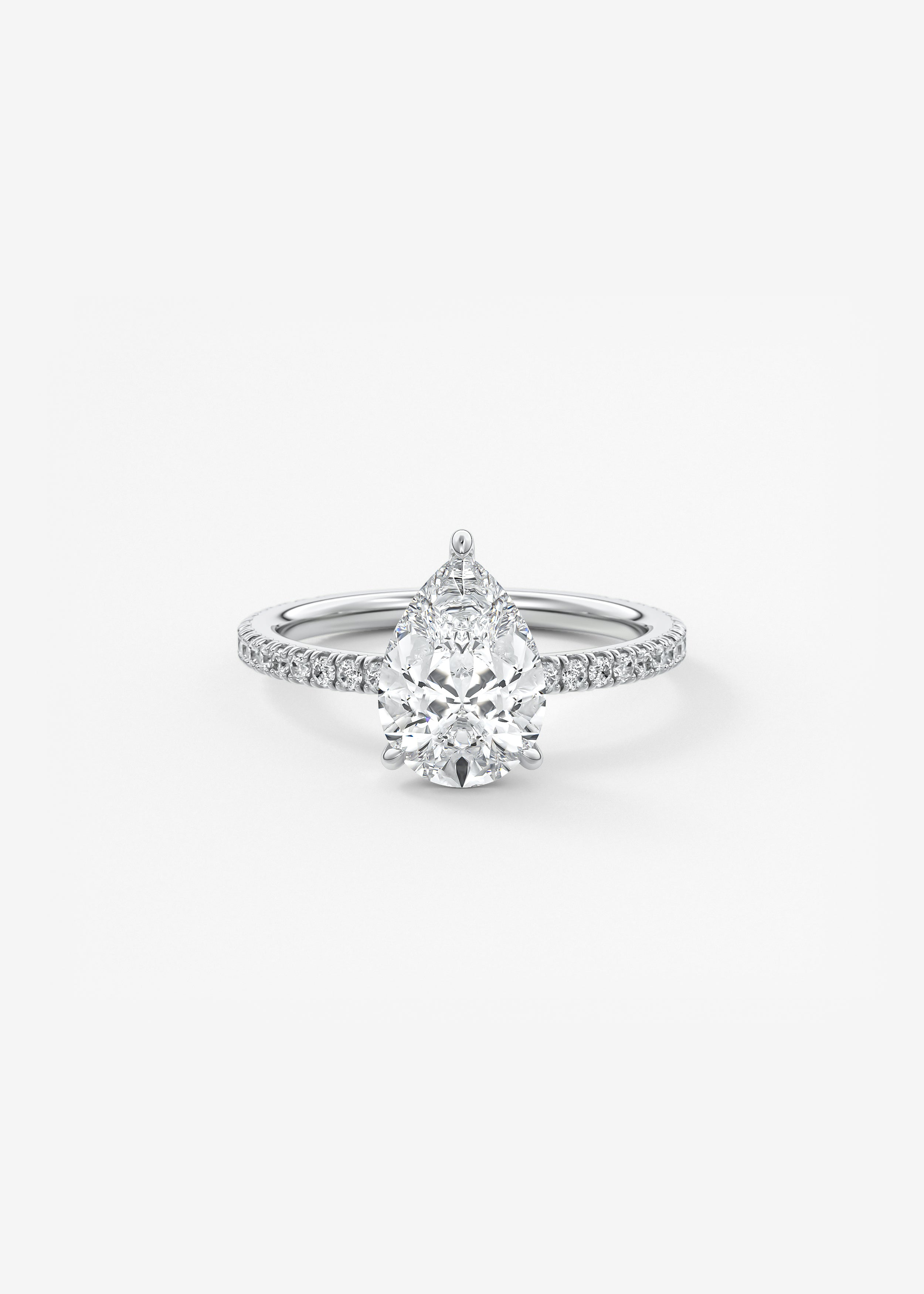 Pear Pave Lab Grown Diamond Engagement Ring
