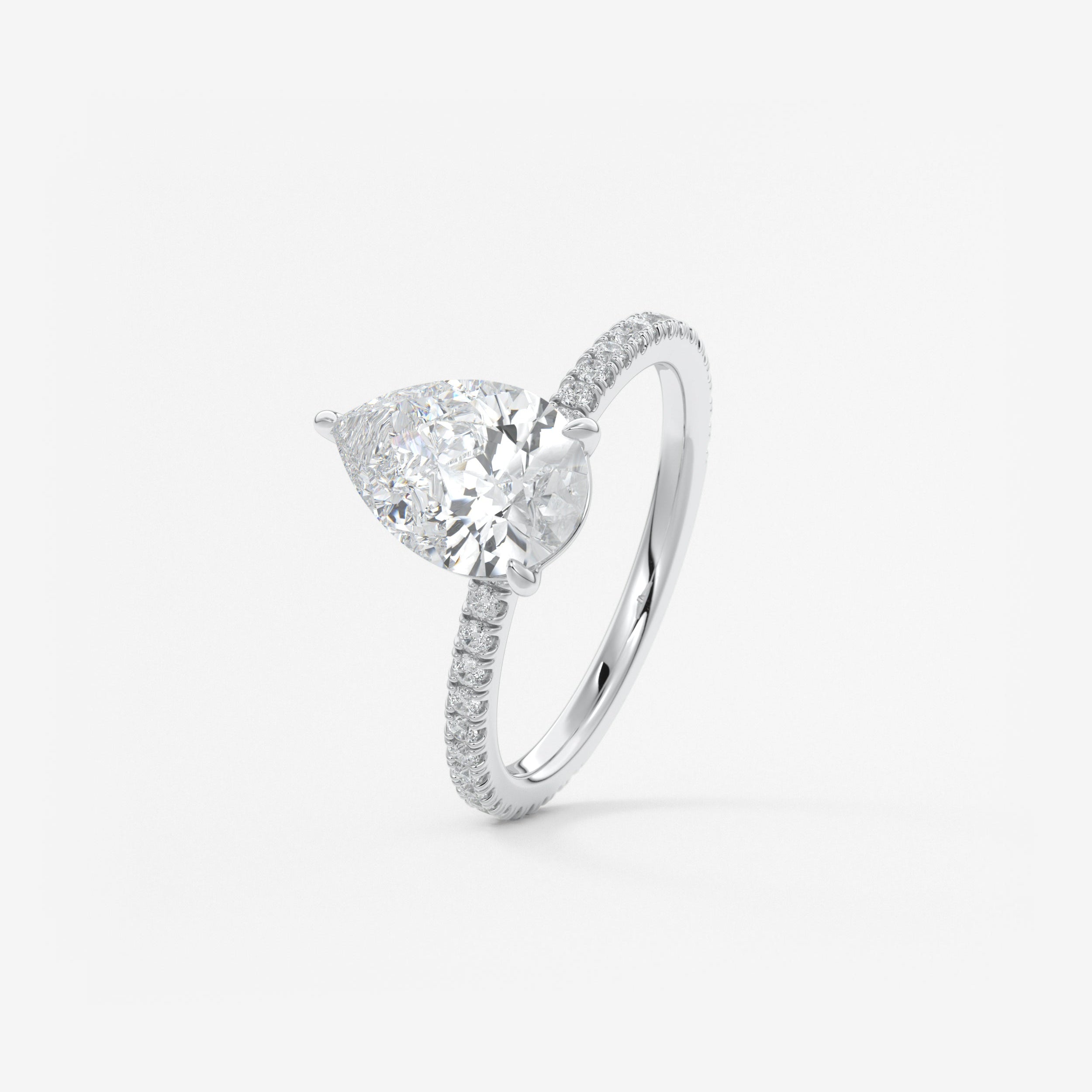 Pear Pave Lab Grown Diamond Engagement Ring