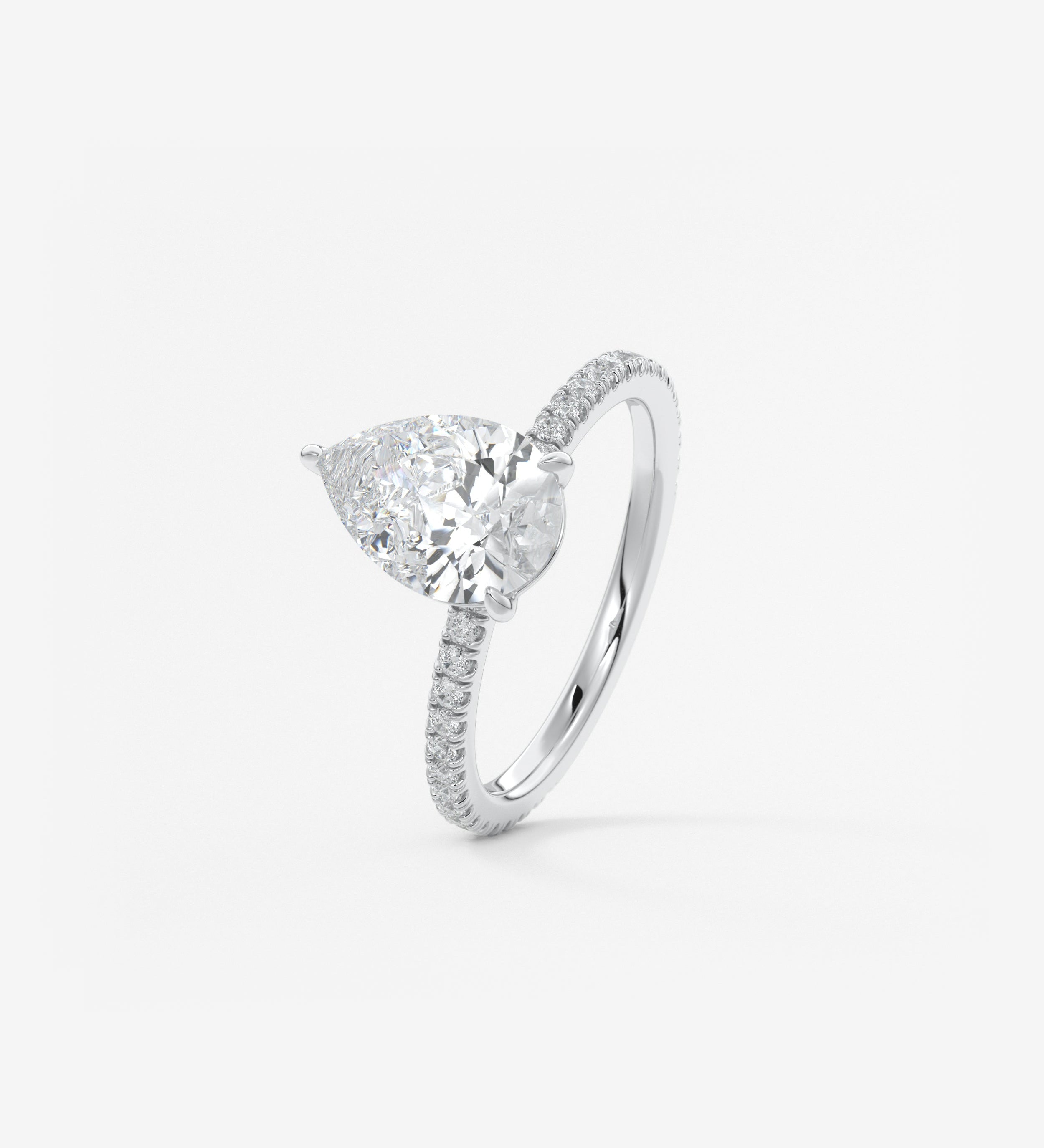 Pear Pave Lab Grown Diamond Engagement Ring