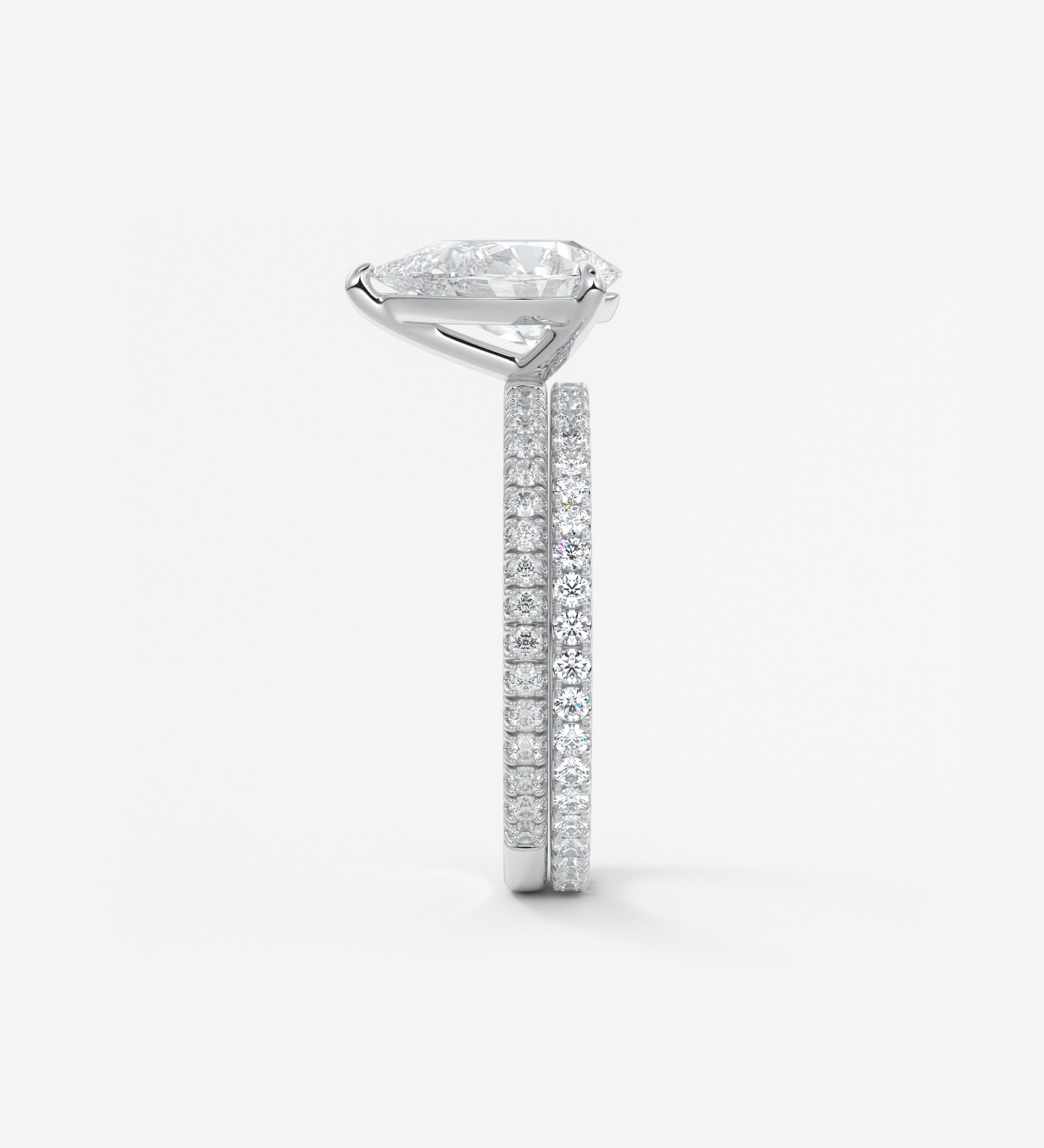 Pear Pave Lab Grown Diamond Engagement Ring