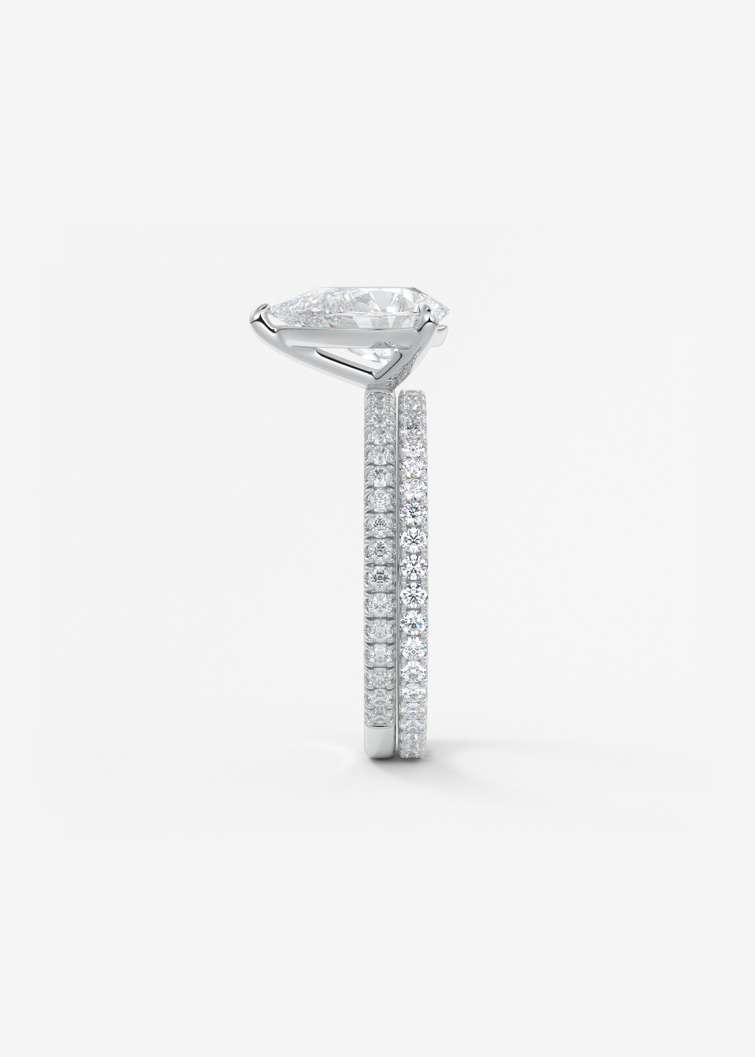 Pear Pave Lab Grown Diamond Engagement Ring