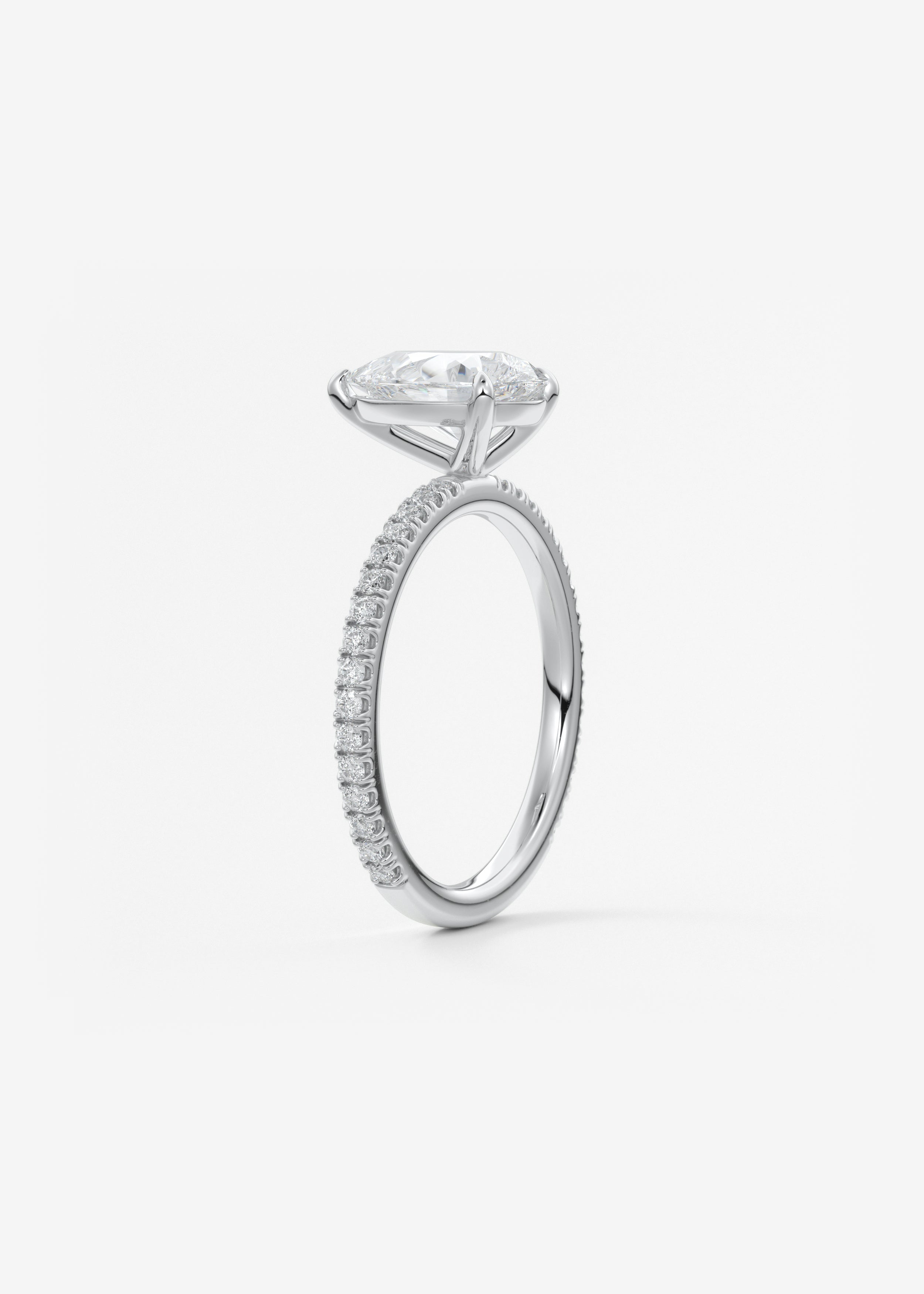 Pear Pave Lab Grown Diamond Engagement Ring