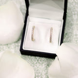 1.0 TCW Round Shape Moissanite Hoops Earrings in Gold 6