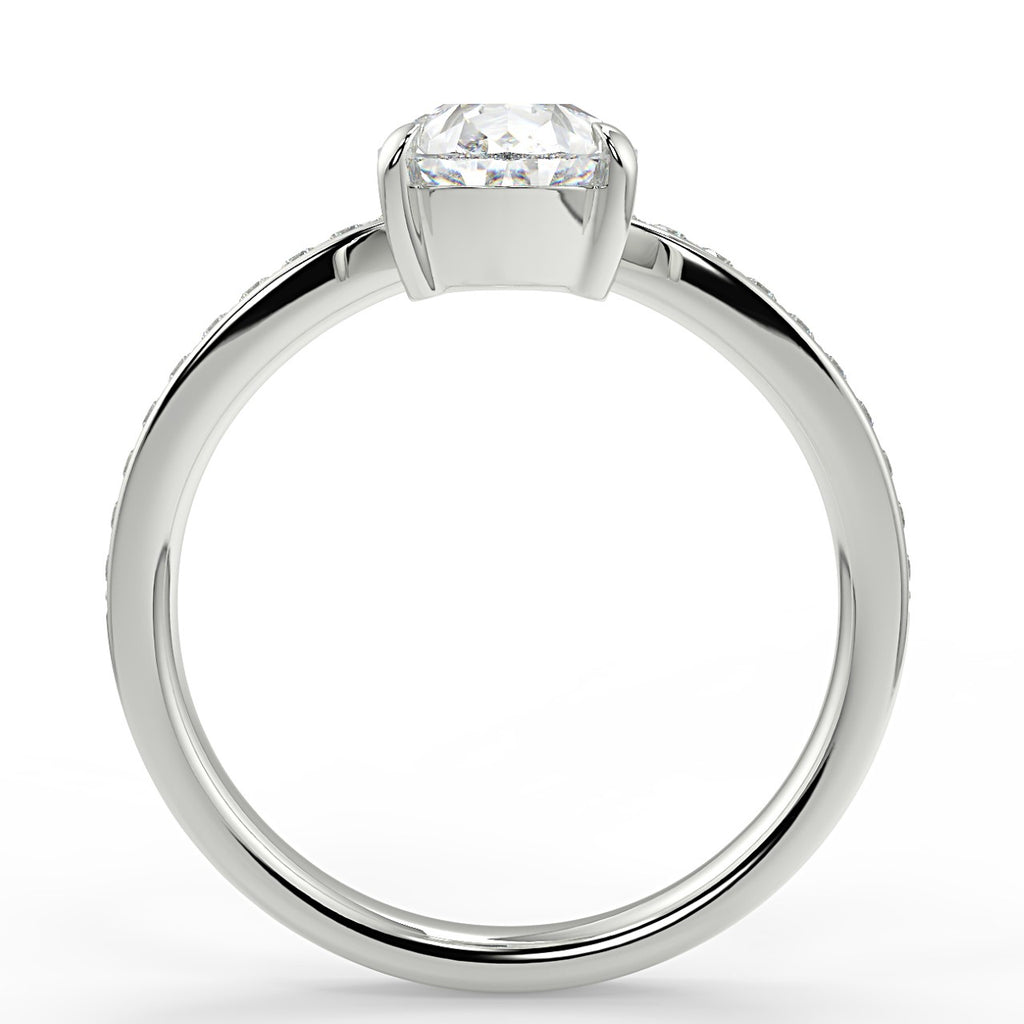 Stunning 1.35 CT Pear Moissanite Engagement Ring with Tiara Design 6