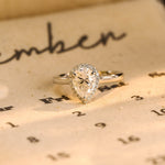 Stunning 3.0 CT Pear Moissanite Engagement Ring with Halo Design 1