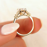 Stunning 2.5 CT Oval Moissanite Engagement Ring with Cluster Design 4