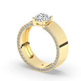 Stunning 1.0 CT Round Moissanite Men's Wedding Band with Solitaire & Hidden Diamond Design 3