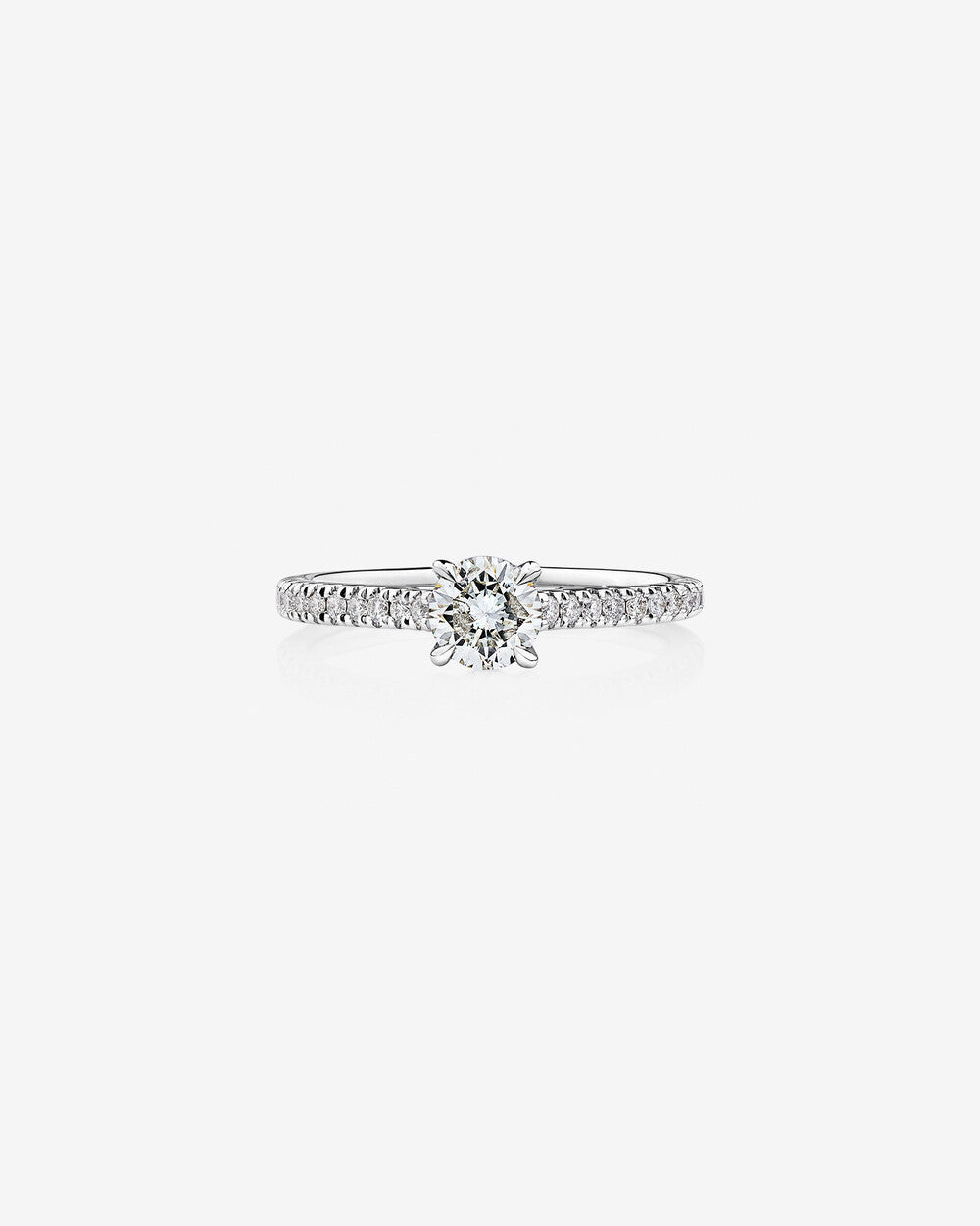 Stunning 0.78 CT Round Moissanite Engagement Ring With Pave Design 1