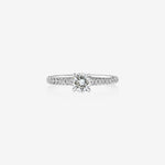 Stunning 0.78 CT Round Moissanite Engagement Ring With Pave Design 1