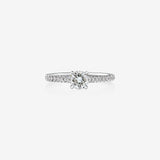 Stunning 0.78 CT Round Moissanite Engagement Ring With Pave Design 1