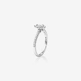 Stunning 0.5 CT Pear Moissanite Engagement Ring In Halo & Pave Design 3
