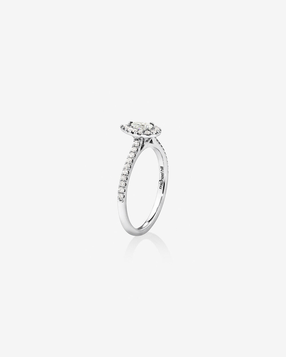 Stunning 0.5 CT Pear Moissanite Engagement Ring In Halo & Pave Design 3