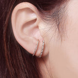 Round Cut Cubic Zirconia in 925 Sterling Silver Earrings 2