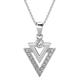 Round Cut Cubic Zirconia in 925 Sterling Silver Necklace 4