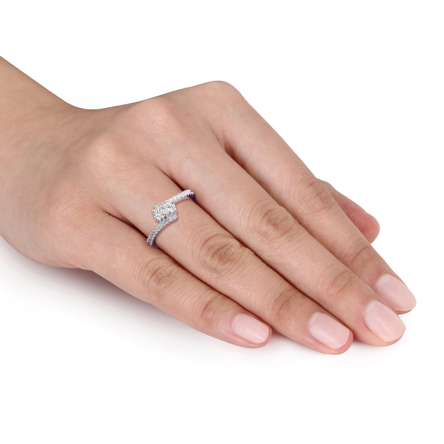 Round Cut Cubic Zirconia in 925 Sterling Silver Wedding Bands 5