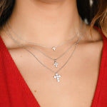0.50 TCW Round Cut Moissanite Diamond Cross Pendant Necklace in Solid Gold 7