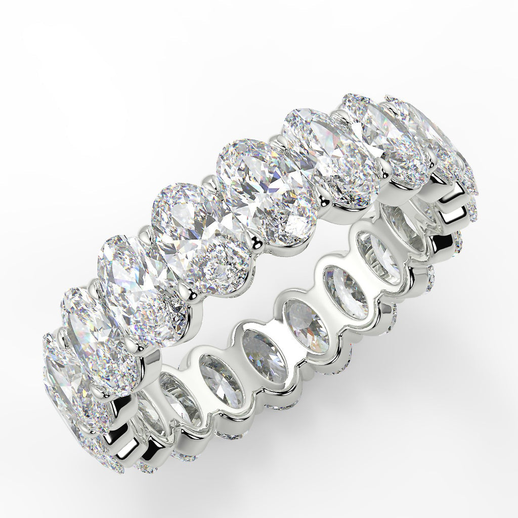 Stunning 2.50 TCW Oval Moissanite Stones Full Eternity Wedding Bands 5