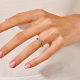Stunning 0.40 TCW Round Moissanite Stones V-Shape Wedding Band 4