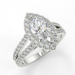 Stunning 1.05 CT Marquise Moissanite Engagement Ring with Halo & Split Shank Design 5