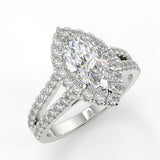 Stunning 1.05 CT Marquise Moissanite Engagement Ring with Halo & Split Shank Design 5