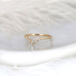 Stunning 0.10 TCW Round Moissanite Stones Curved Wedding Bands 2