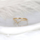 Stunning 0.10 TCW Round Moissanite Stones Curved Wedding Bands 2