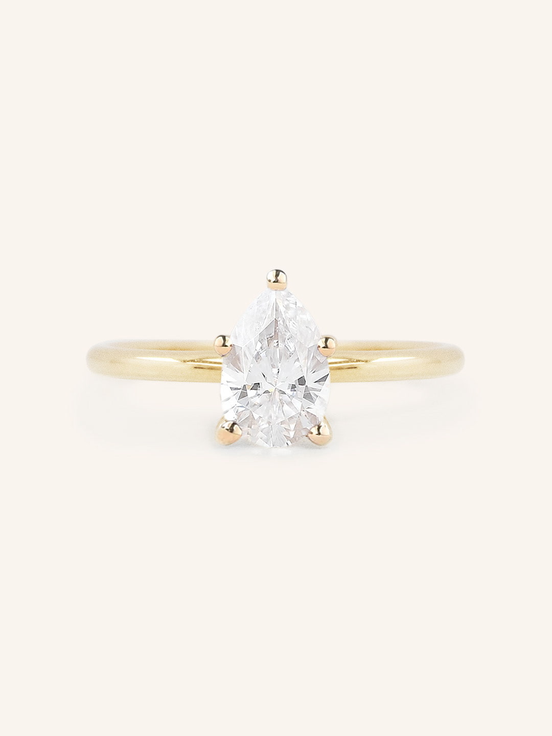 Stunning 1 CT Pear Moissanite Engagement Ring With Solitaire Design 1