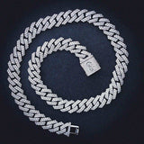 70 CT Round Moissanite Diamond Prong Link Silver Necklace For Him 4